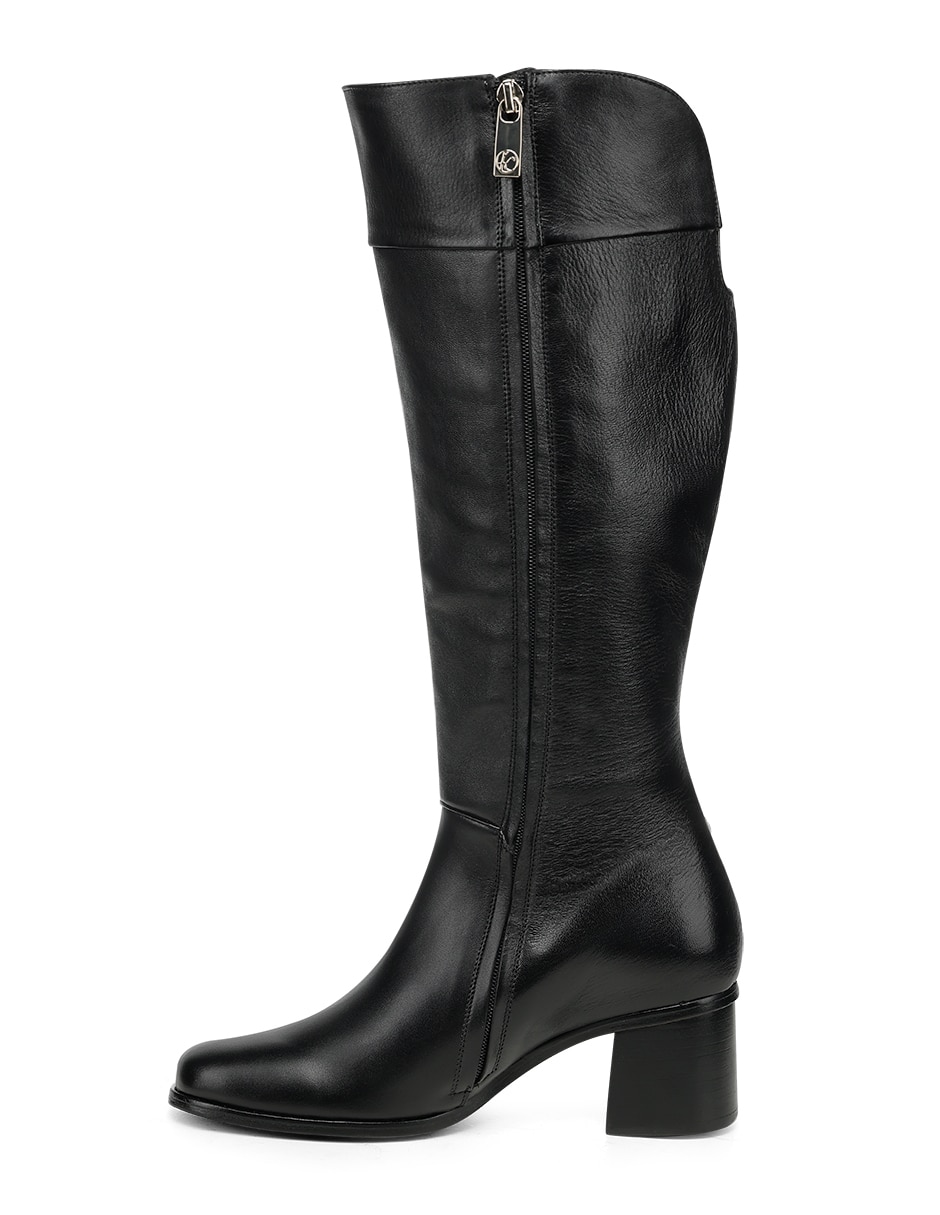 Bota abajo de la rodilla de piel para mujer 2