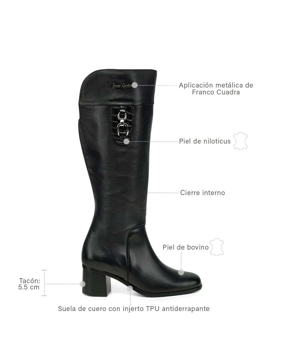 Bota abajo de la rodilla de piel para mujer 9