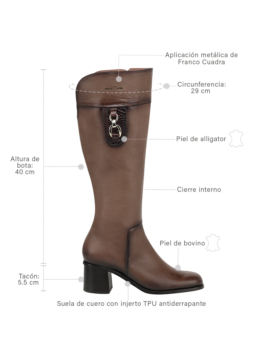 Bota abajo de la rodilla de piel para mujer 8