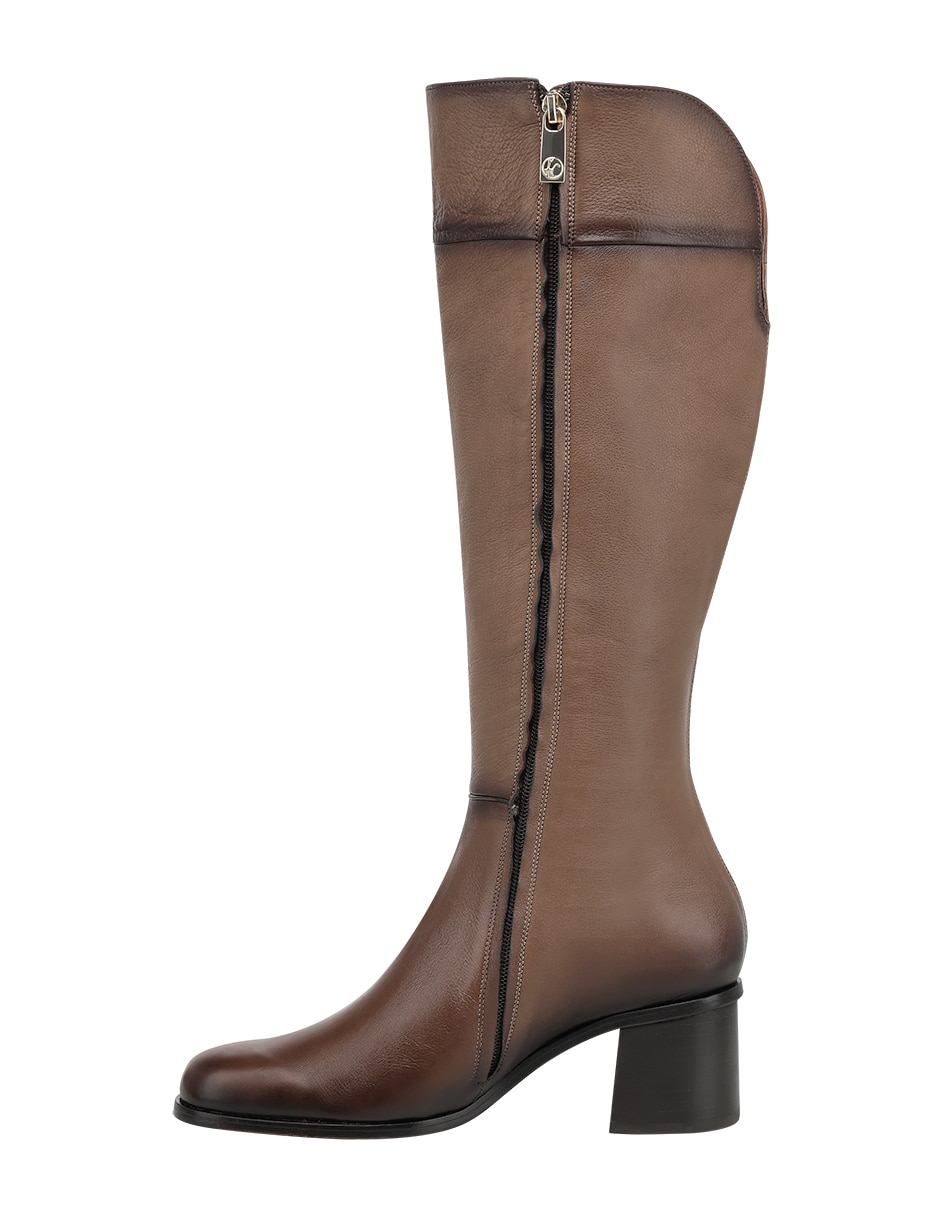 Bota abajo de la rodilla de piel para mujer 4