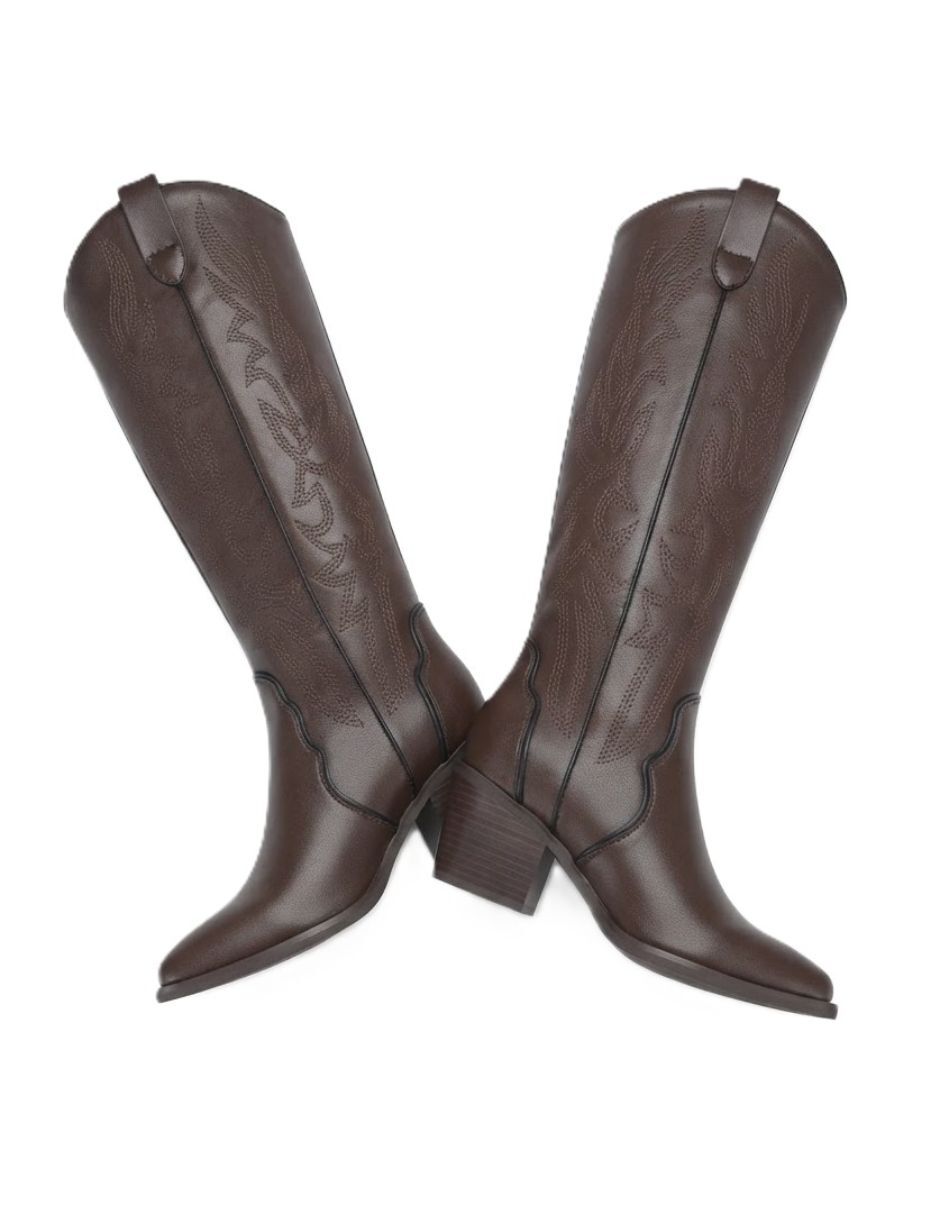 Bota cowboy Abajo de la rodilla de Charol sintético para mujer 3