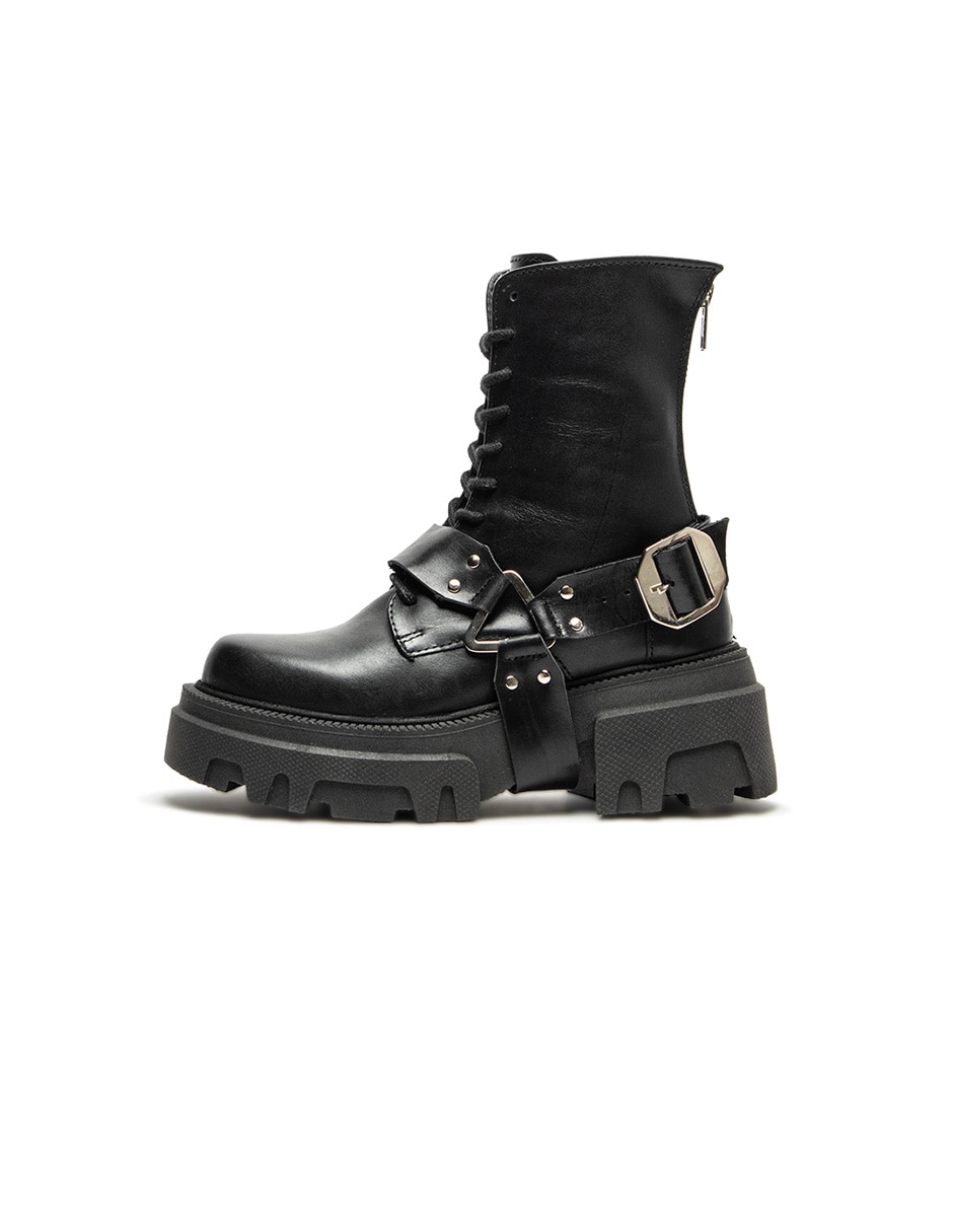 Bota arriba del tobillo yugami de piel para mujer Bota arriba del tobillo yugami de piel para mujer