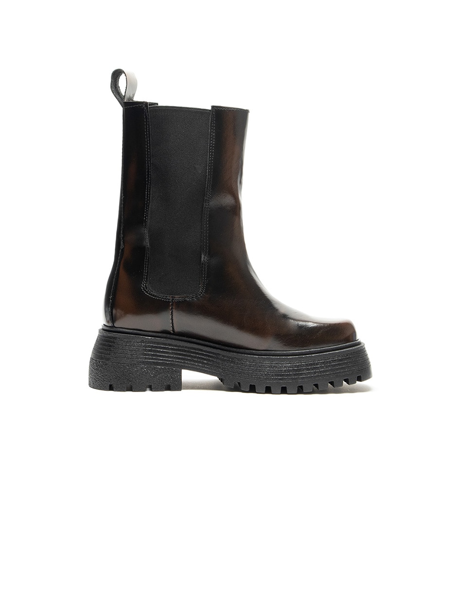 Bota chelsea arriba del tobillo de piel para mujer 6
