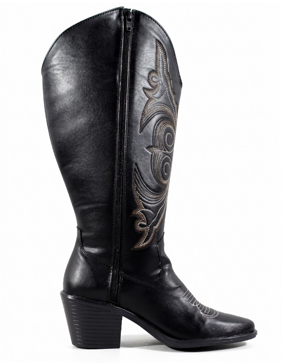 Bota cowboy Rodilla Botas Texanas Pantorrilla Ancha de Sintético para mujer 6
