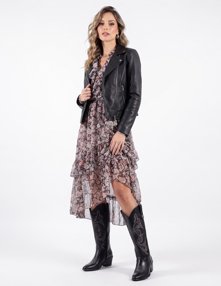 Bota cowboy Rodilla Botas Texanas Pantorrilla Ancha de Sintético para mujer 8