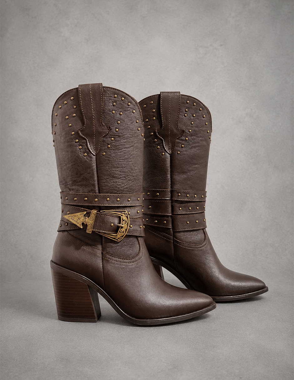 Bota Media pierna de Piel para mujer 4