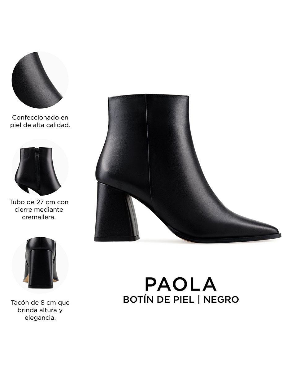 Botín al tobillo de piel para mujer 8