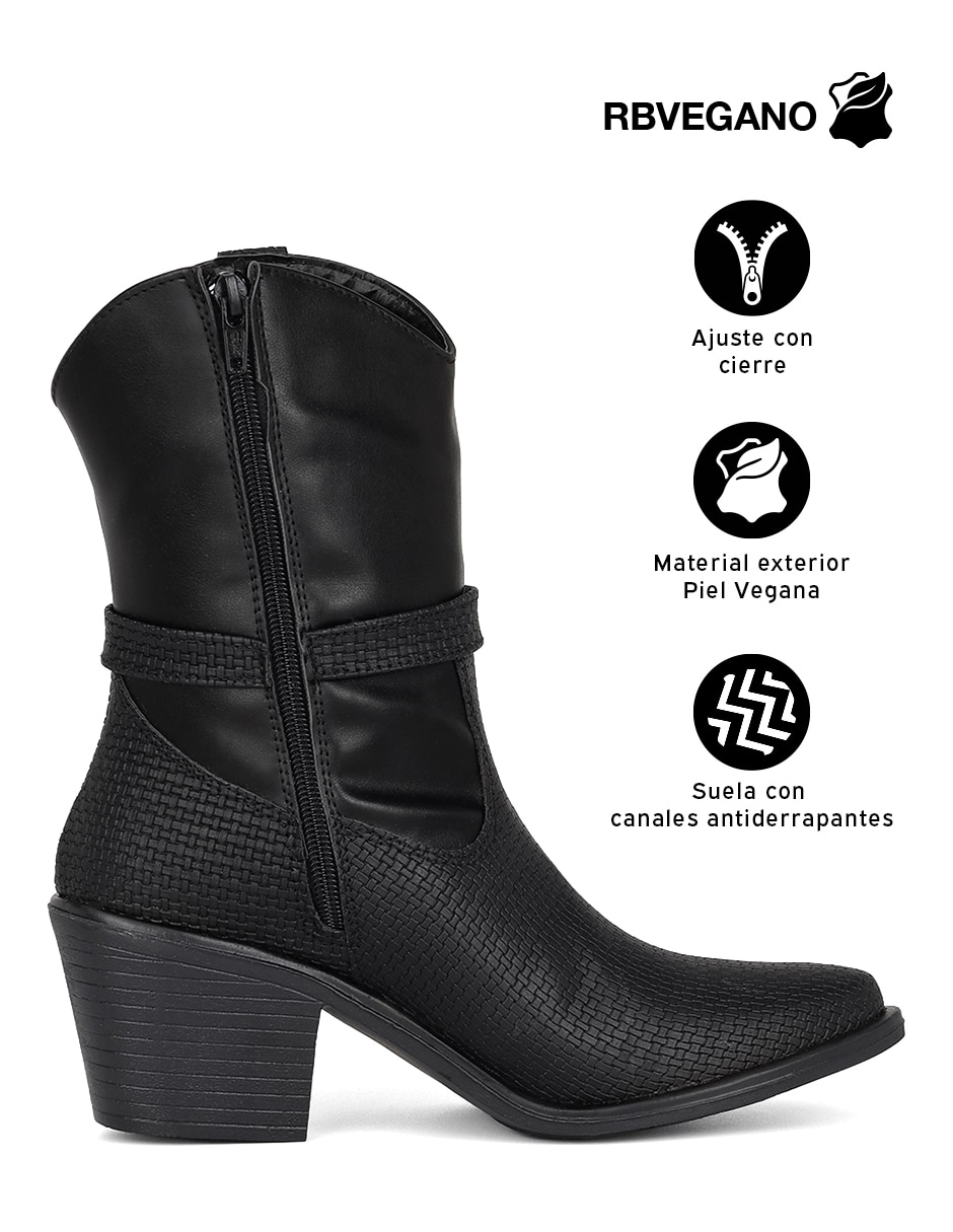 Bota chelsea arriba del tobillo de piel para mujer 4