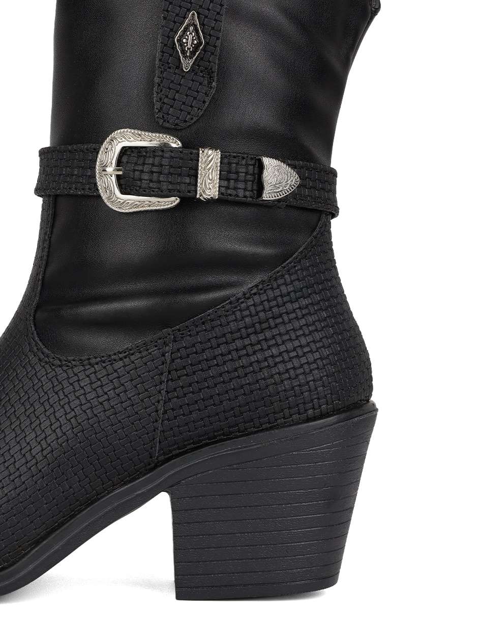 Bota chelsea arriba del tobillo de piel para mujer 5