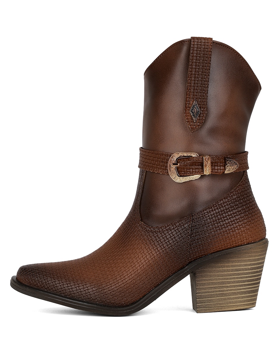 Bota chelsea arriba del tobillo de piel para mujer