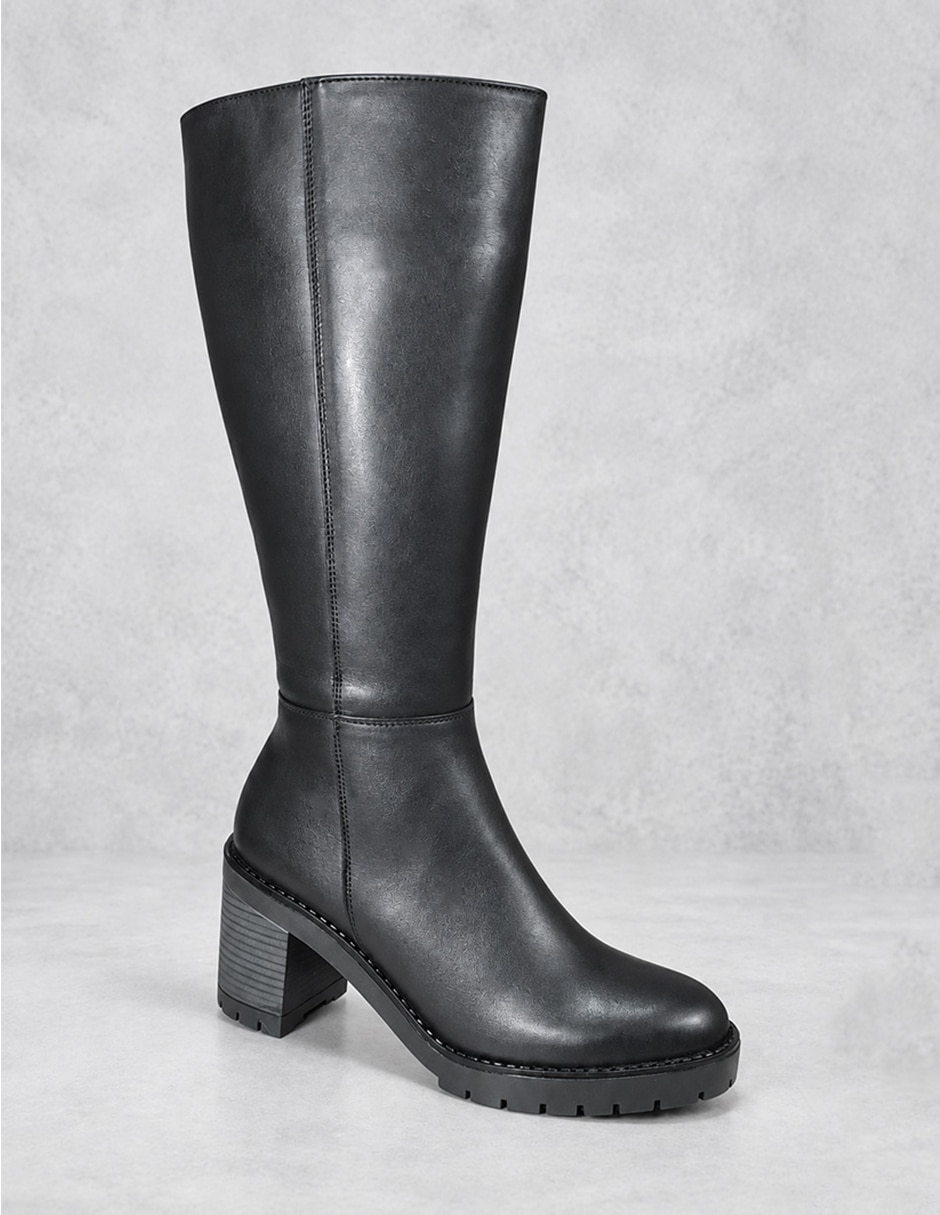 Bota abajo de la rodilla de piel para mujer 2
