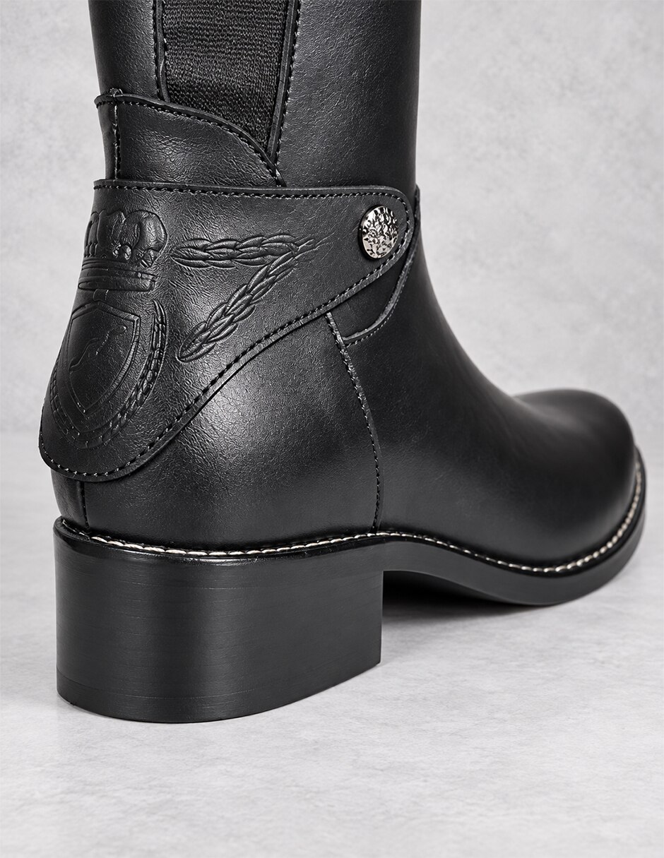 Bota abajo de la rodilla de piel para mujer 4