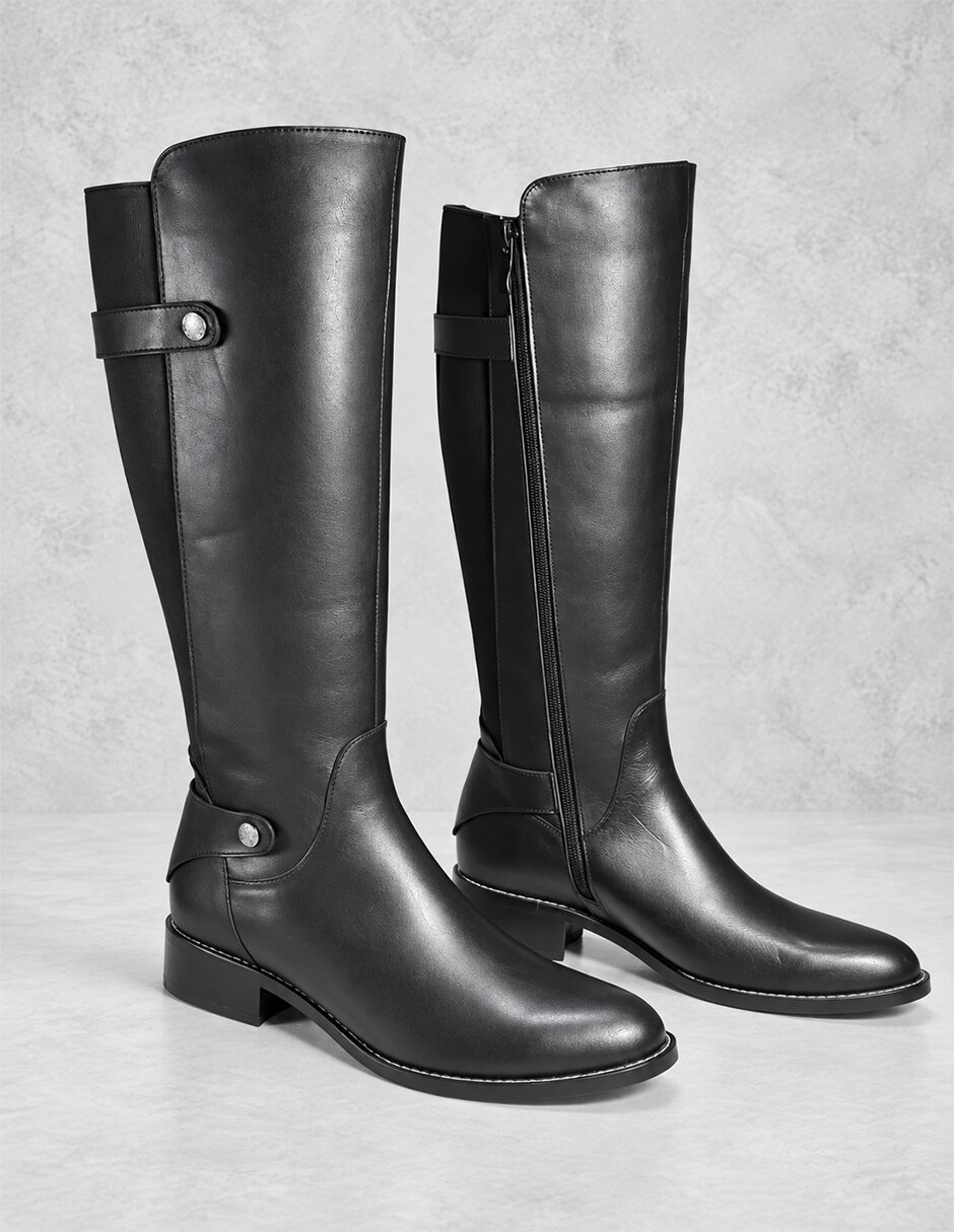 Bota abajo de la rodilla de piel para mujer 5