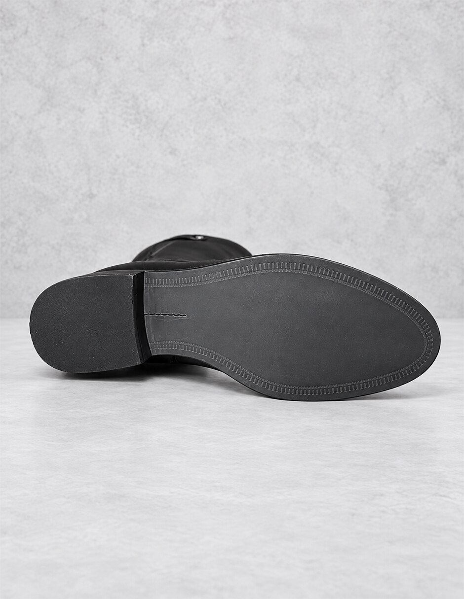 Bota abajo de la rodilla de piel para mujer 6