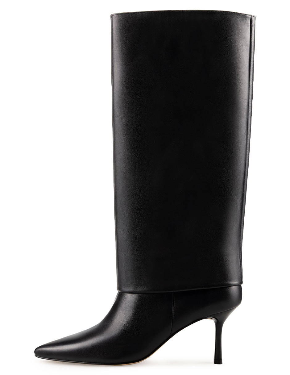 Bota abajo de la rodilla de piel para mujer