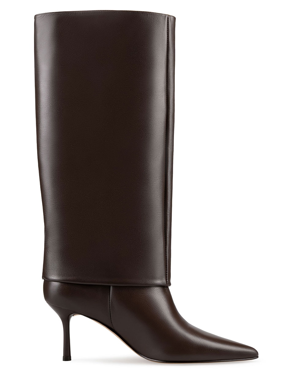Bota abajo de la rodilla de piel para mujer 4