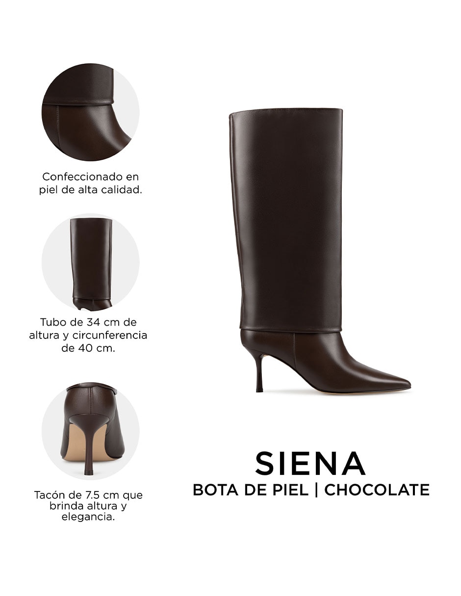 Bota abajo de la rodilla de piel para mujer 8