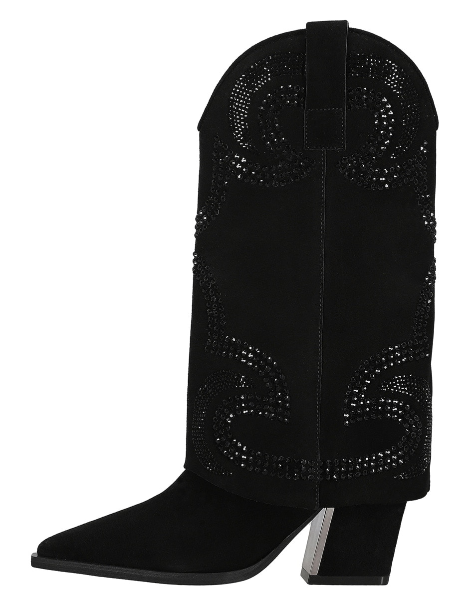 Bota media pierna de piel para mujer 1