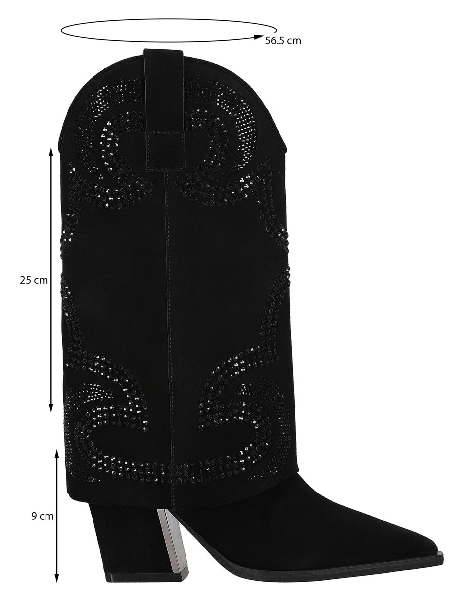 Bota media pierna de piel para mujer 11
