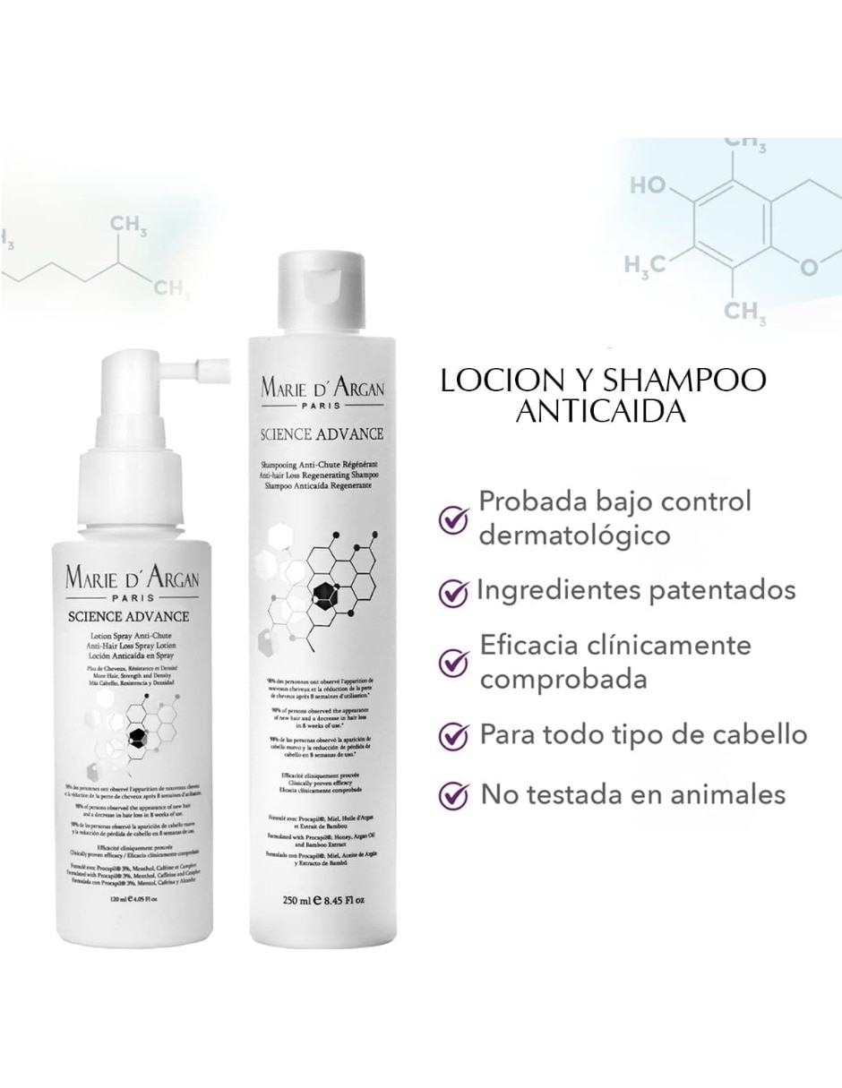 Set de shampoo para cabello todo tipo Science Advance Marie D' Argan 5