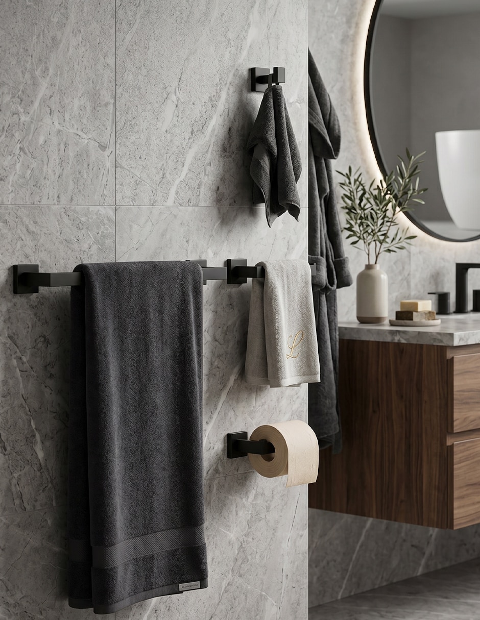 Kit de Baño Maxims de acero inoxidable 4 piezas